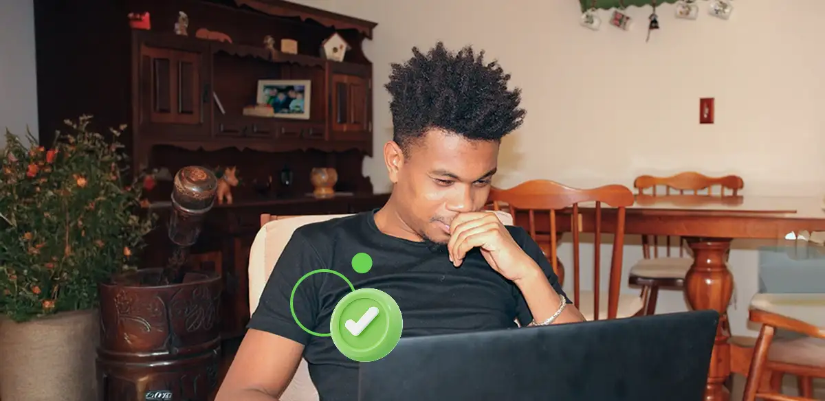 Student working with his laptop