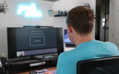 Student working on computer